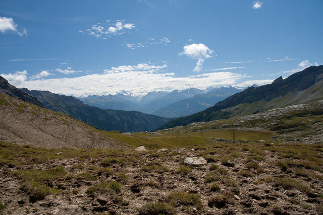 Blick vom Col du Sanetsch nach Süden ins Wallis.