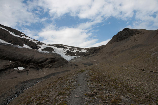 Blick zurück in Richtung Gipfel.