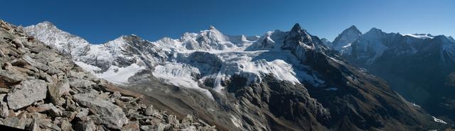 Panorama: Tête de Milon - Weisshorn - Schalihorn - Zinalrothorn - Trifthorn - Dent Blanche